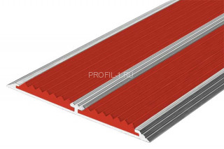 Одноуровневый порог алюминиевый противоскользящий 80 мм АП-80 красный 1,5 м