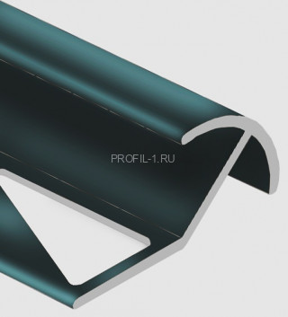 Профиль под плитку для наружных углов 10 мм алюминий PV70-19 черный блестящий 2,7 м