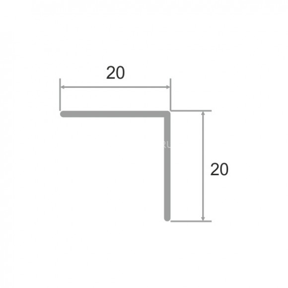 Алюминиевый уголок 21х21 мм ПН-21х21 черный матовый 2.7 м