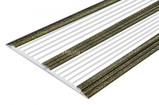 Алюминиевая полоса с 2-мя резиновыми вставками АП-70-Антик бронза-белый 2,0 м