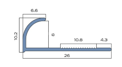 Алюминиевый С-профиль для плитки внешний B 8мм NEEXY PV22-08-MCP шампань матовая 2.7м