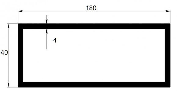 Алюминиевый бокс прямоугольный 40х180х4 мм 3 метра