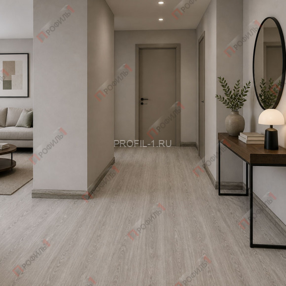 Плинтус напольный Comfort Classic 80 ПВХ Секвойя серая 435 под дерево