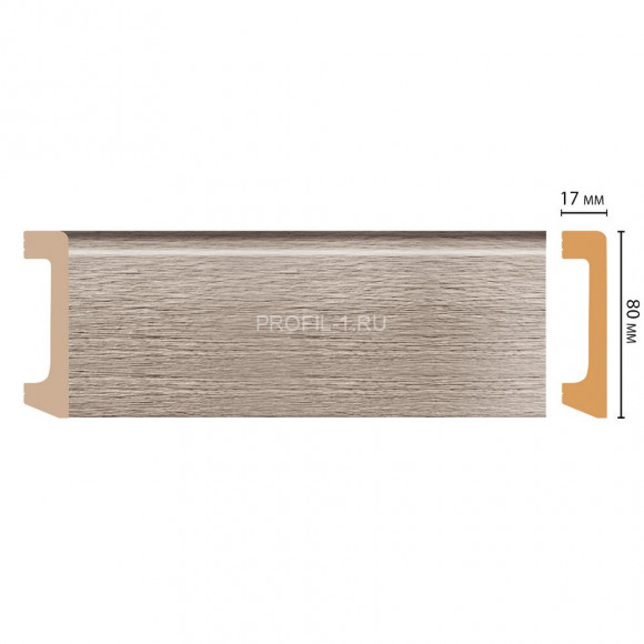 Плинтус напольный DECOMASTER D235-77/20ДМ (80x17x2400) цвет Дуб капучино Плинтус напольный DECOMASTER D235-77/20ДМ (80x17x2400) цвет Дуб капучино