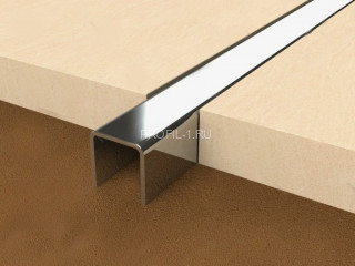 П-образный профиль из нержавеющей стали SUP010 серебро глянец 2,7 м