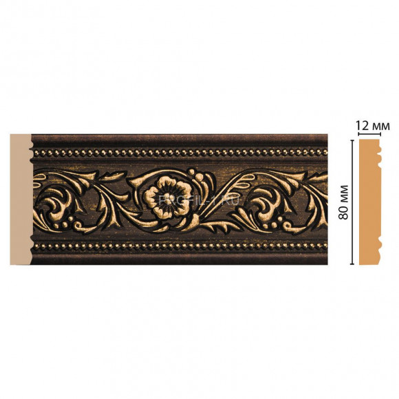 Молдинг DECOMASTER 150-56 (80x12x2400) цвет Коричневый с золотом Молдинг DECOMASTER 150-56 (80x12x2400) цвет Коричневый с золотом