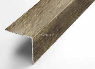 Алюминиевый уголок 40х40 мм равнополочный Л Дуб натуральный 2,7 м (упаковка 10 штук)