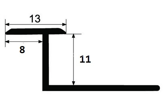 Латунный профиль Z-образный 11 мм ЛZТ-13 зиг-заг хром 270 см