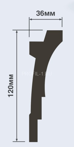 Потолочный плинтус под светодиодную ленту HiWood A120 белый 120х36 мм 200 см