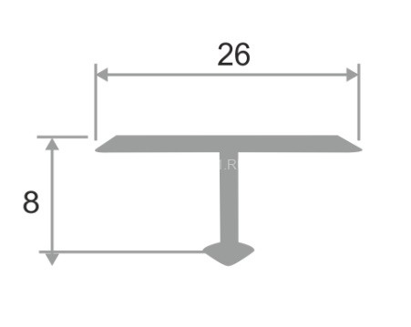 Алюминиевый Т-профиль ламинированный 26 мм ПТ-26 214 дуб роял 2,7 м