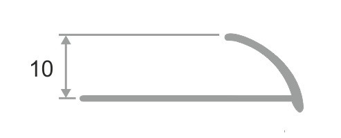 Профиль С-образный для плитки внешний гибкий 10 мм Cezar PVL20 L латунь полированная 2,5м