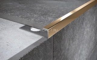 П-профиль из нержавеющей стали окантовочный 15 мм FP 15 GP золото полированное 270 см