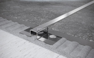 П-образный профиль из нержавеющей стали закладной 15х20 мм FUM 15х20 P полированная сталь 270 см