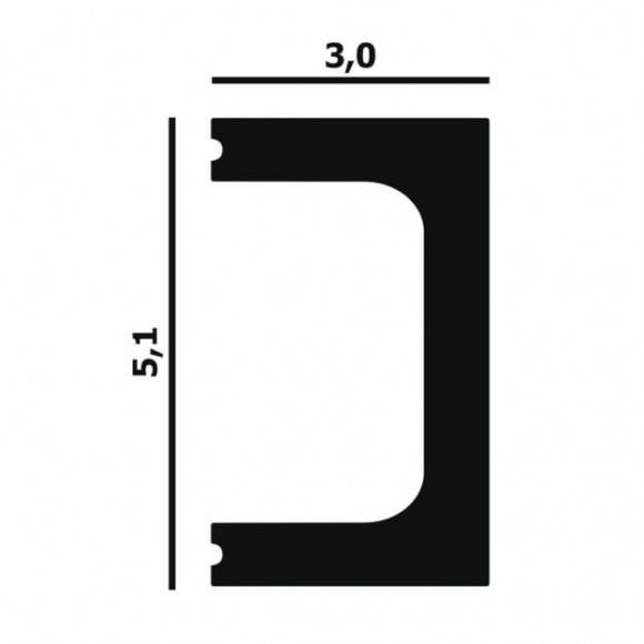 Молдинг Перфект Плюс P86 белый дюрополимер 30х51 мм 200 см