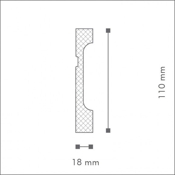 Напольный плинтус NMC Wallstyl FD11 белый полистирол 18х110 мм 2м Напольный плинтус NMC Wallstyl FD11 белый полистирол 18х110 мм 2м