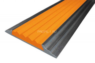 Алюминиевый порог одноуровневый противоскользящий 46 мм АП-46 без покрытия оранжевый 2,0 м