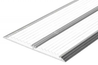 Одноуровневый порог алюминиевый противоскользящий 80 мм АП-80 белый 1,5 м