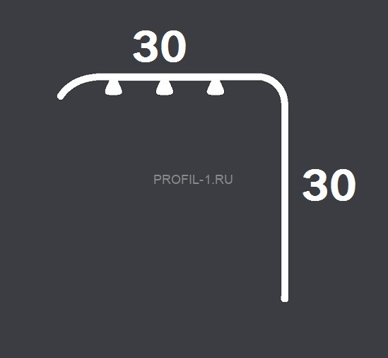 Угловой порог ПВХ 30х30 мм Cezar дуб гамильтон 1,8 м