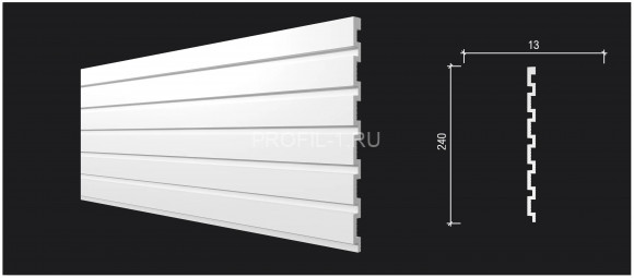 Стеновая декоративная панель 3D Decor-Dizayn DD916(3m) из полистирола белая, под покраску 240х13х3000 мм