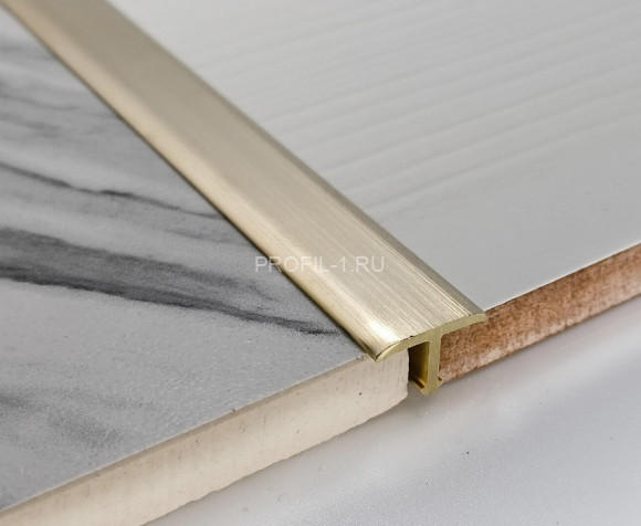 Латунный Т-образный профиль с закругленными краями SP 1409 OS 14х9 шлифованный 3м