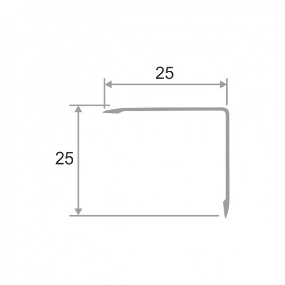 Алюминиевый уголок 25х25 мм ПН-25х25 черный матовый 2.7 м