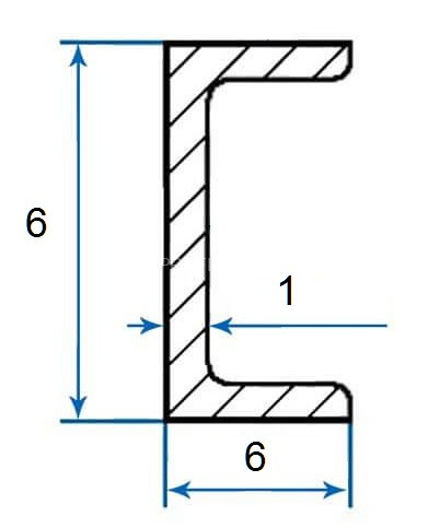 Швеллер алюминиевый П-профиль 6х6х6х1 мм 3м серебро Швеллер алюминиевый П-профиль 6х6х6х1 мм 3м серебро