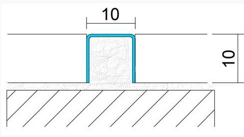 П-образный профиль из нержавеющей стали SUP010 серебро глянец браш 2,7 м