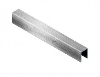 П-образный профиль из нержавеющей стали SUP010 серебро глянец браш 2,7 м