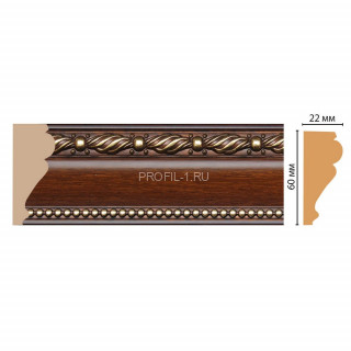 Молдинг DECOMASTER 161-51 (60x22x2400) цвет Коричневый с золотом Молдинг DECOMASTER 161-51 (60x22x2400) цвет Коричневый с золотом