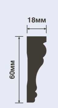 Потолочный плинтус HiWood T1060 белый 60х18 мм 200 см Потолочный плинтус HiWood T1060 белый 60х18 мм 200 см