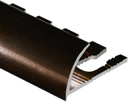 Профиль для плитки С-образный алюминий гибкий 8 мм PV19-07 бронза блестящая 2,7 м