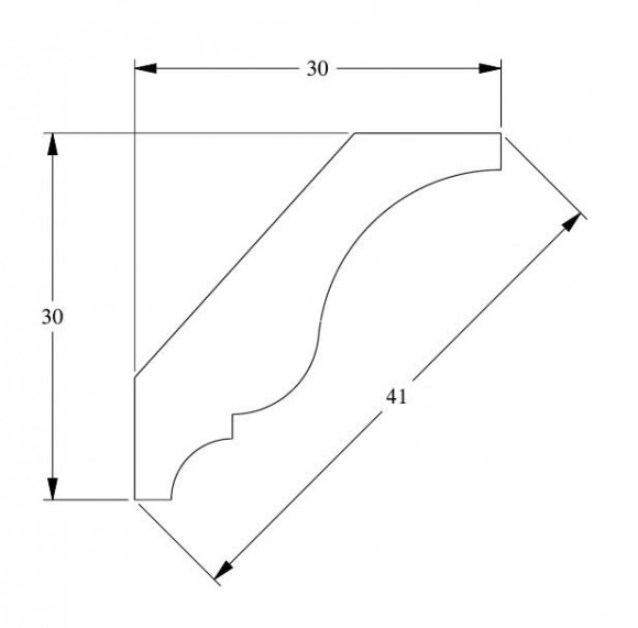 Потолочный плинтус Orac Decor Duropolymer CX154 белый полистирол 30х30 мм 2м