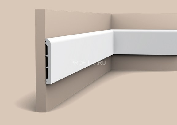 Гибкий напольный плинтус Orac Decor Duropolymer SX184F белый полистирол 110х13 мм 2м