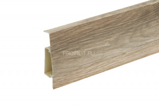 Напольный плинтус с кабель-каналом 75 мм Cezar Hi-Line 268 дуб каньон 2,5 м Напольный плинтус с кабель-каналом 75 мм Cezar Hi-Line 268 дуб каньон 2,5 м