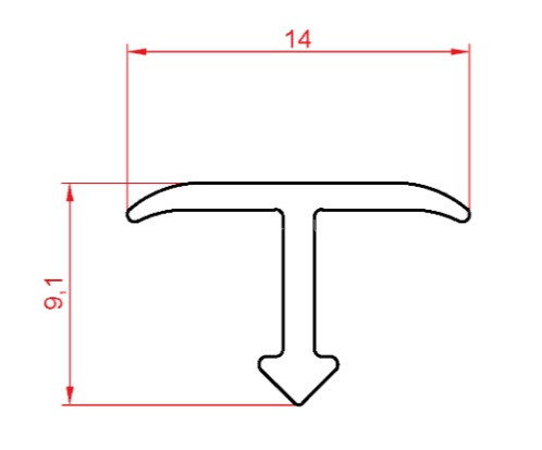Алюминиевый Т-профиль 14 мм Евротрим Т-14 7336.05 черный 3,0 м