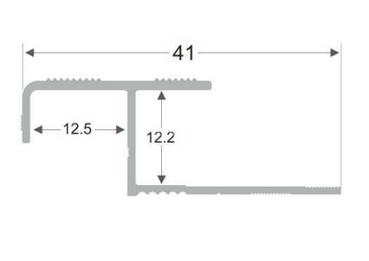 Алюминиевый профиль под плитку закладной угловой ПО-183 золото глянец 2,7 м