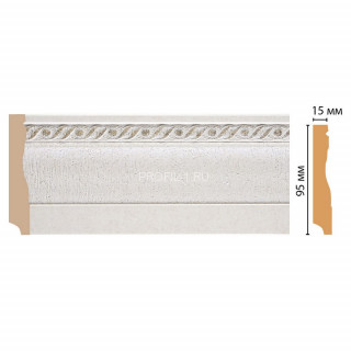 Плинтус напольный DECOMASTER 153-42 ДМ (95x12x2400) цвет Белый с перламутром