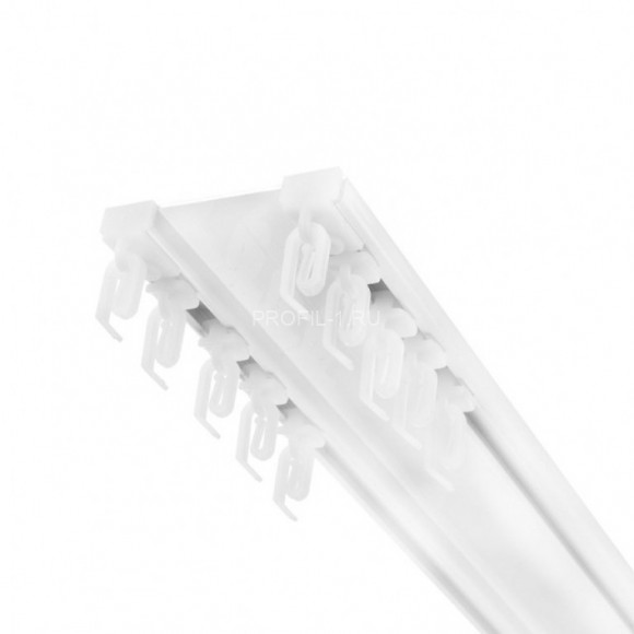 Алюминиевый карниз для штор LM DECOR D6 Премиум 3,8 м белый двухрядный Алюминиевый карниз для штор LM DECOR D6 Премиум 3,8 м белый двухрядный