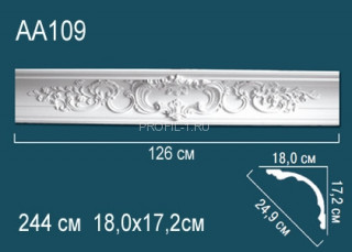Потолочный плинтус с рисунком Перфект AA109 полиуретан 172х249х180 мм 244 см