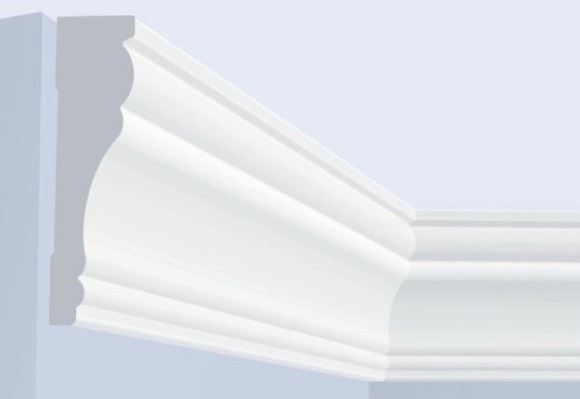 Потолочный плинтус HiWood T1090 белый 90х25 мм 200 см