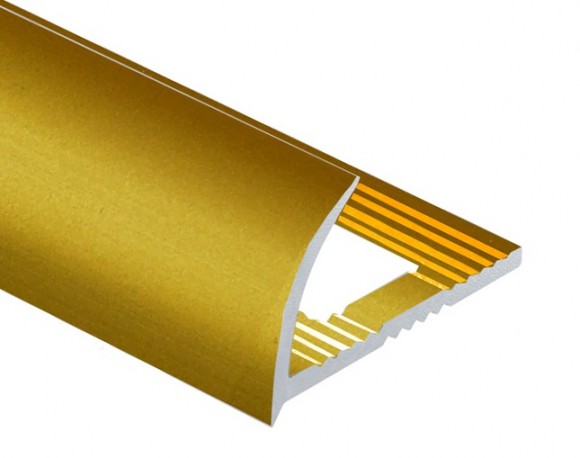 Профиль С-образный алюминий для плитки 12 мм PV09-04 eco золото матовое 2,7 м