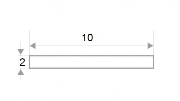 Алюминиевая полоса 10 мм белая матовая (2 мм) 3м