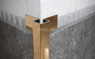 Антивандальный профиль из нержавеющей стали для плитки 12х37 мм FMP 12х37 GP золото полированное 270 см Антивандальный профиль из нержавеющей стали для плитки 12х37 мм FMP 12х37 GP золото полированное 270 см