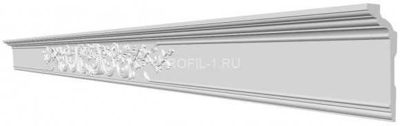 Потолочный плинтус Glanzepol GP-115 белый полистирол 139х56 мм 2 м