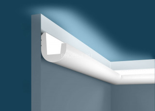 Потолочный плинтус Cosca KX-024 белый полистирол 50х55 мм 2м