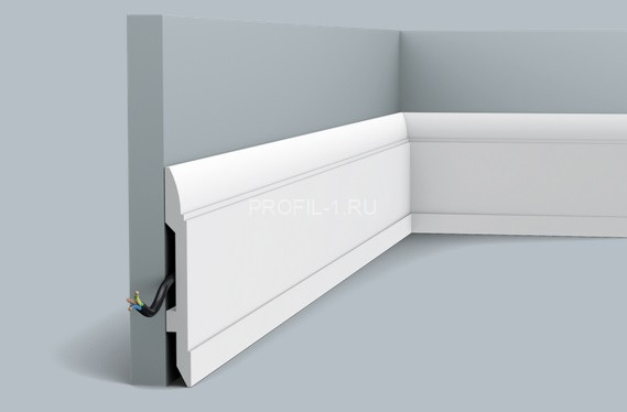 Напольный плинтус Orac Decor Duropolymer SX104 белый полистирол 148х17 мм 2м