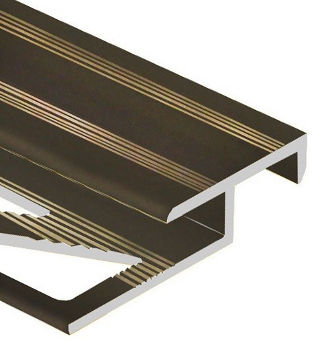 Профиль лестничный Т-образный 20х12 мм алюминий PV58-10 коричневый матовый 2,7 м