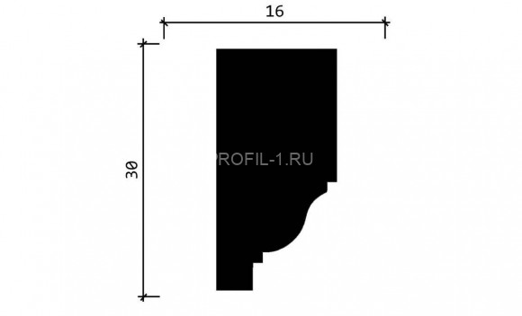Молдинг Decor-Dizayn DD609 полистирол белый, под покраску 30х16х2000 мм