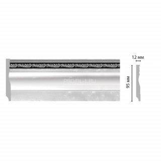 Плинтус напольный DECOMASTER 153-63 ШК/18 (95x12x2400) цвет Серебро