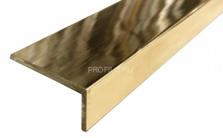 Латунный уголок разнополочный PL 30x15 ON 30х15 полированный 3м